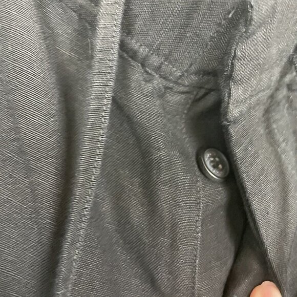 Calvin Klein Woman’s  Black Linen Blend Wide Leg Pants Elastic Waist Size 16W - Picture 3 of 8